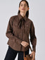 CAMICIA MARRONE A RIGHE CON FIOCCO