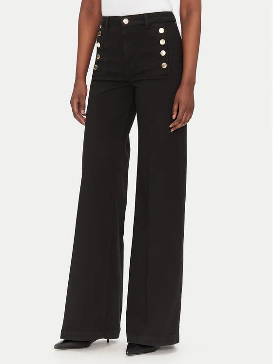 Jeans nero a palazzo